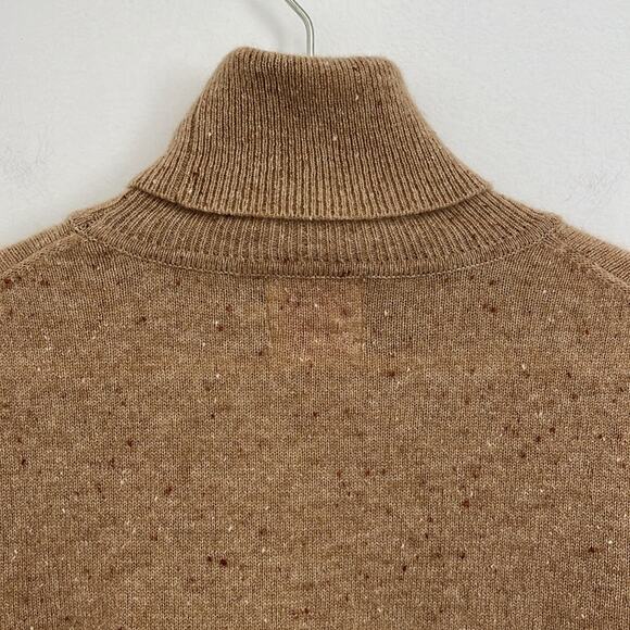 Brodie Cashmere Neutral Speckled Roll Neck Turtleneck Sweater Luxury Soft Large - Picture 7 of 13